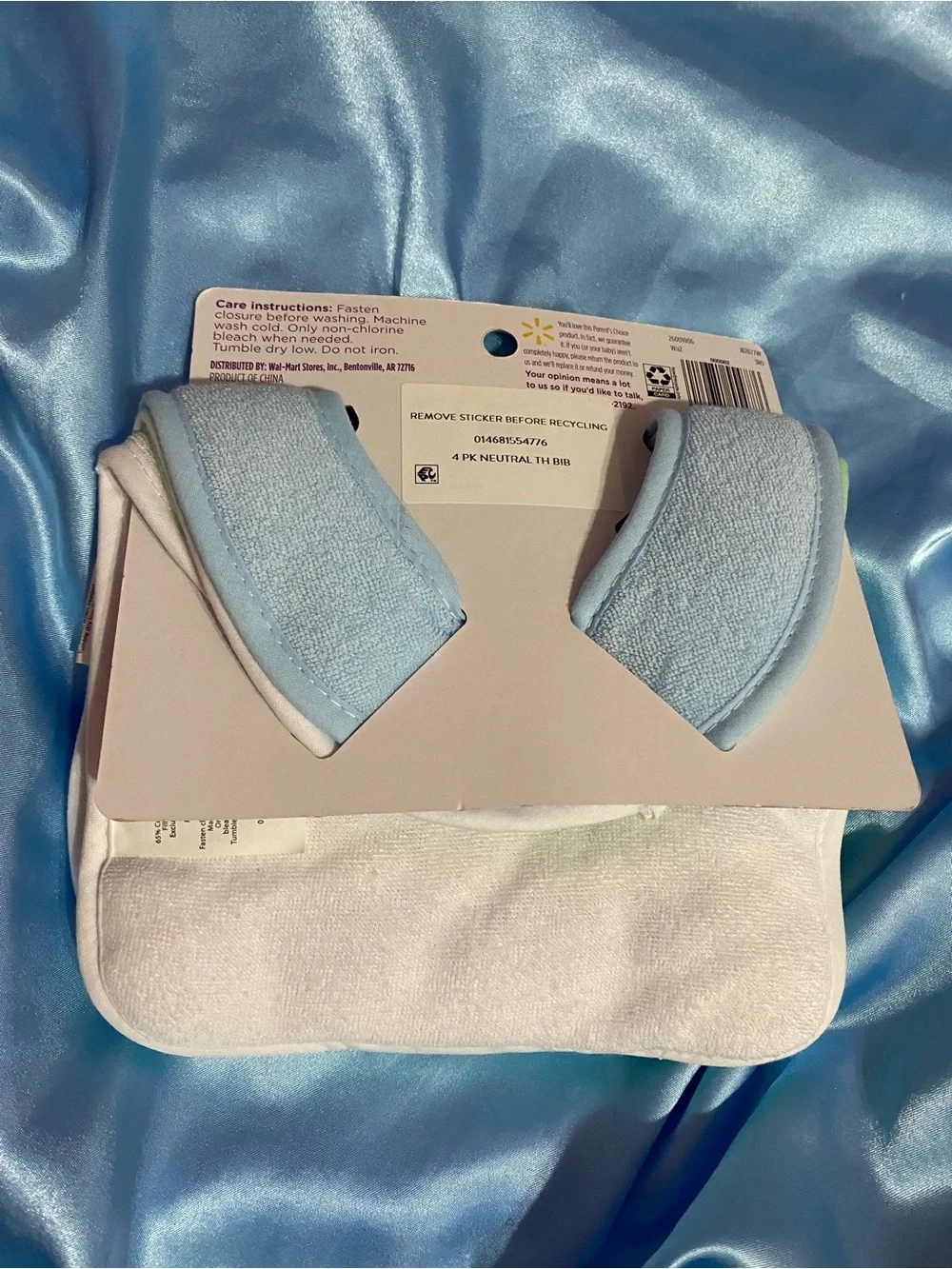 Parent's Choice Blue 'Thank Heaven for Little Boys' Baby Bib Set - 4 Pack